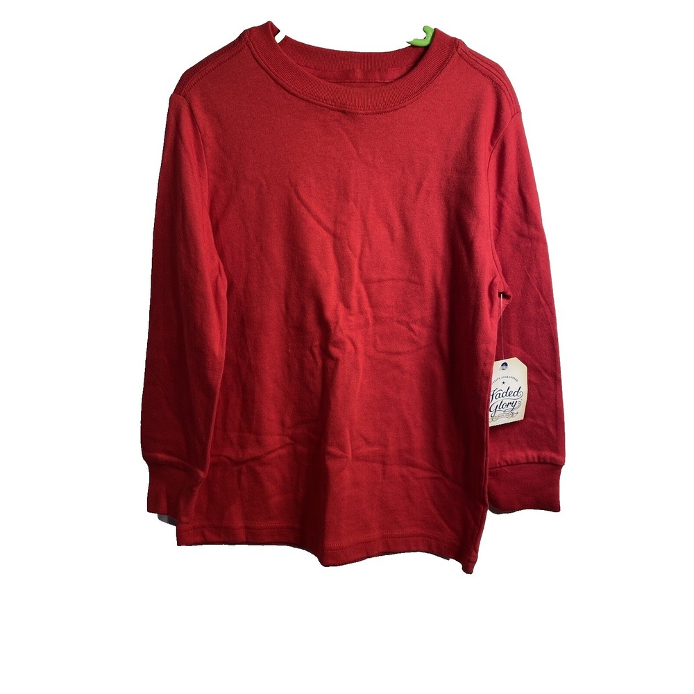 faded glory boys red long sleeve shirt size XS extra small 4 5